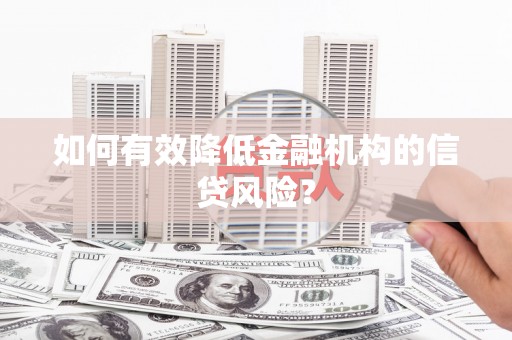 玉里如何有效降低金融机构的信贷风险？